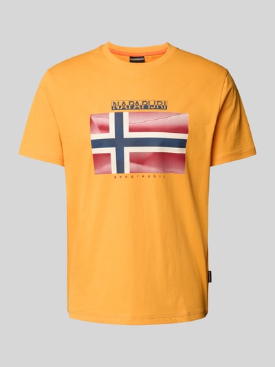 Napapijri T-Shirt mit Label-Print Modell 'LARI' GELB 2