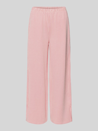 VILA Wide Leg Hose mit elastischem Bund Modell 'STRIPLO' Rot 2