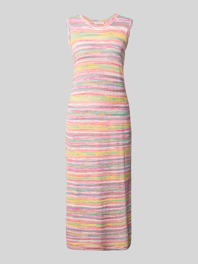 Productfoto, Midikleid aus Viskose-Mix mit Rundhalsausschnitt van Christian Berg Woman, kleurrijk all-over patroon, rechte fit, zachte textuur