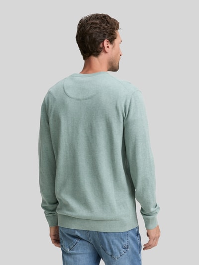 Tom Tailor Regular Fit Pullover aus reiner Baumwolle Mint Melange 5