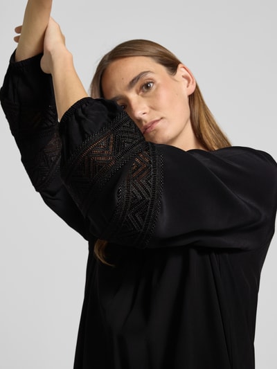 comma Knielanges Kleid aus Viskose mit Schlüsselloch-Ausschnitt Black 3