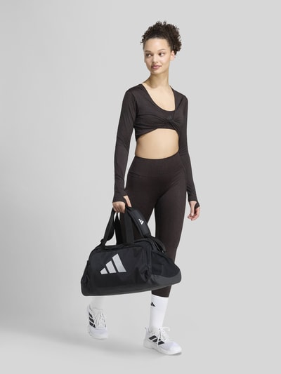 adidas Training Bluzka z długim rękawem o kroju skinny fit do sportu z nadrukiem z logo Czarny 4