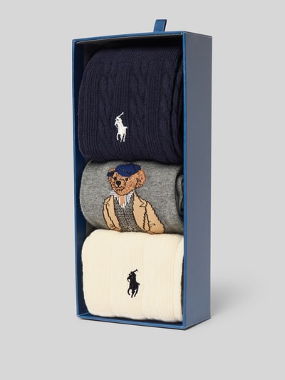 Polo Ralph Lauren Sokken met labelstitching in een set van 3 paar Donkerblauw - 3