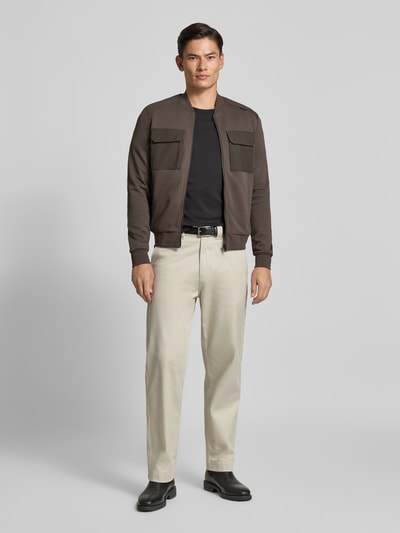 Antony Morato Slim fit sweatjack met viscose, model 'Neuter' Olijfgroen - 1