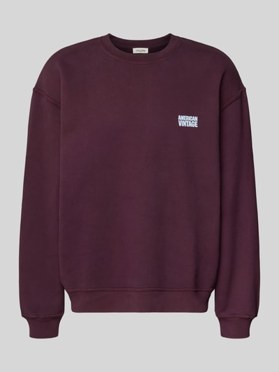 American Vintage Sweatshirt met labelstitching, model 'Tye' Bordeaux - 2