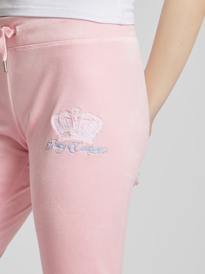 Juicy Couture Spodnie dresowe z wyhaftowanym logo Mocnoróżowy 3