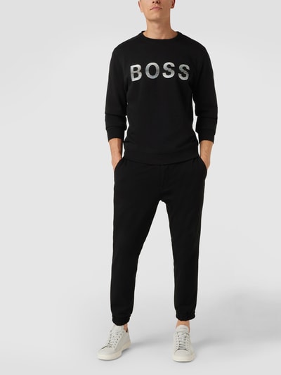 BOSS Orange Bluza z nadrukiem z logo model ‘Simo’ Czarny 1