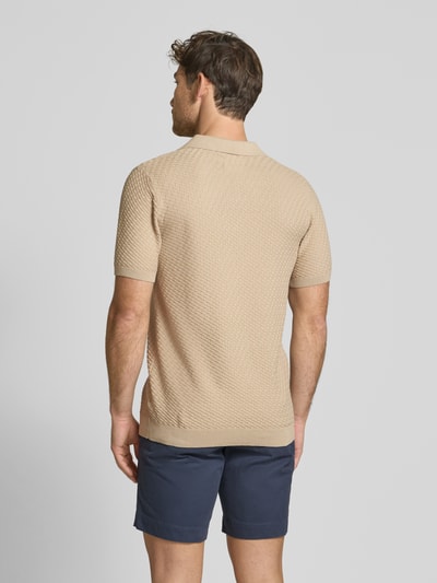 JAKE*S STUDIO MEN Koszulka polo o kroju regular fit z fakturowanym wzorem Szarobrązowy 5