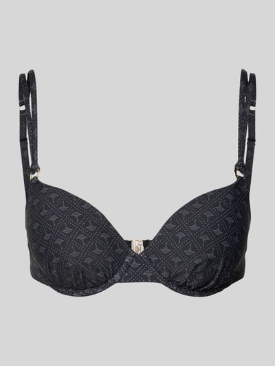 JOOP! Collection Góra bikini damska JOOP! Collection;Mieszanka materiałów z dodatkiem streczu;Dopasowany krój;Regulowane ramiączka;Fiszbina;Wyprofilowane miseczki;Zapięcie na haftkę Czarny 1