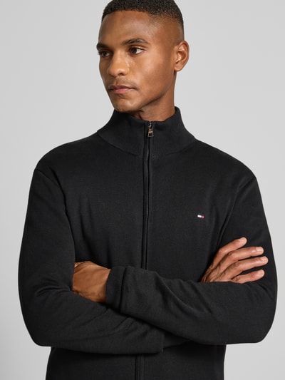 Tommy Hilfiger Regular fit gebreid jack van puur katoen Zwart - 3