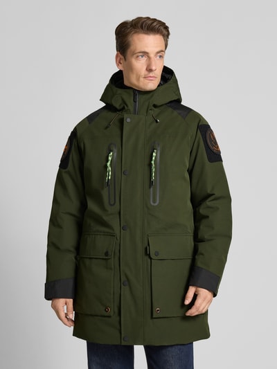 SAVE THE DUCK Jack met logopatch, model 'Kailash' Olijfgroen - 4