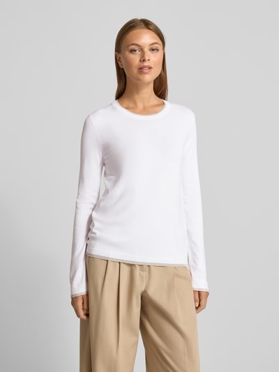 Liu Jo White Regular Fit Longsleeve aus Viskose-Mix mit Rundhalsausschnitt Offwhite 4