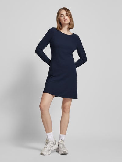 Tom Tailor Denim Knielanges Kleid mit Rundhalsausschnitt Dunkelblau 1