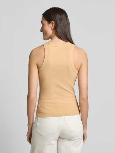 Scotch & Soda Tanktop met logostitching Zand - 5