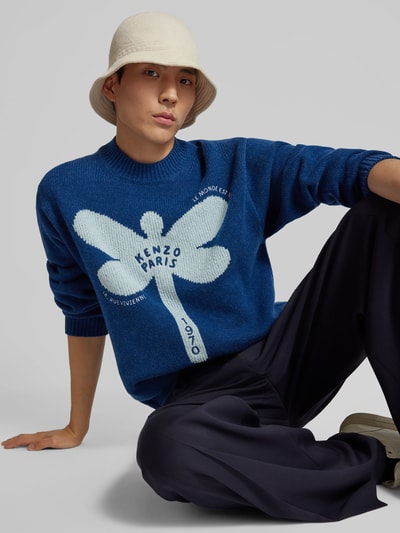 Kenzo Pullover mit Label-Print Blau 3