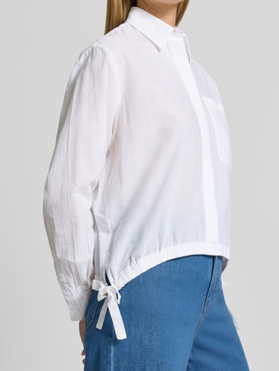 s.Oliver RED LABEL Boxy Fit Langarmbluse aus reiner Baumwolle Weiss 3