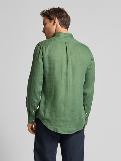 Polo Ralph Lauren Regular fit linnen overhemd met button-downkraag Donkergroen - 5
