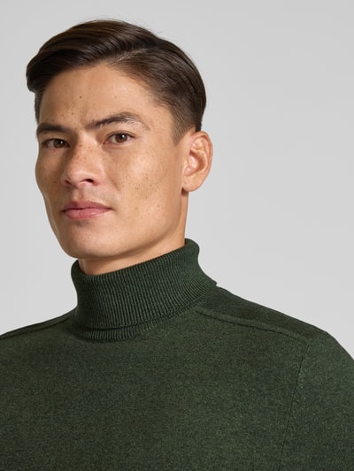 SELECTED HOMME Regular Fit Strickpullover aus reiner Baumwolle Modell 'BERG' Oliv Melange 3