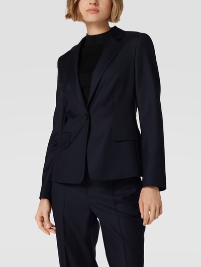 BOSS Black Women Blazer van scheerwol met ruitmotief, model 'Jolisana' Marineblauw - 4