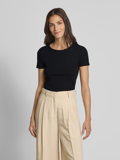 Christian Berg Woman T-shirt met geribde ronde hals Zwart - 4