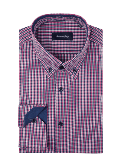 Christian Berg Men Regular Fit Business-Hemd aus Baumwolle Pink 2