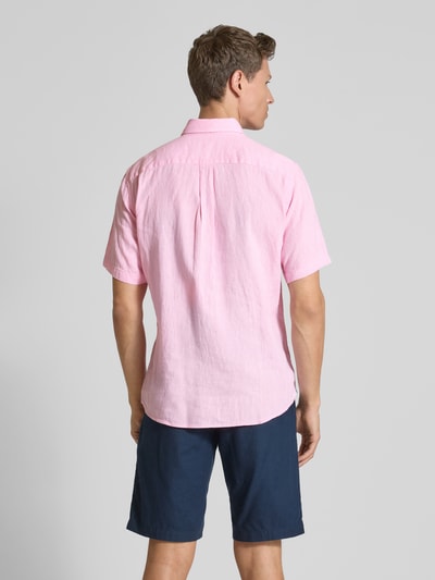 Fynch-Hatton Regular fit vrijetijdsoverhemd van een mix van linnen en katoen Roze - 5