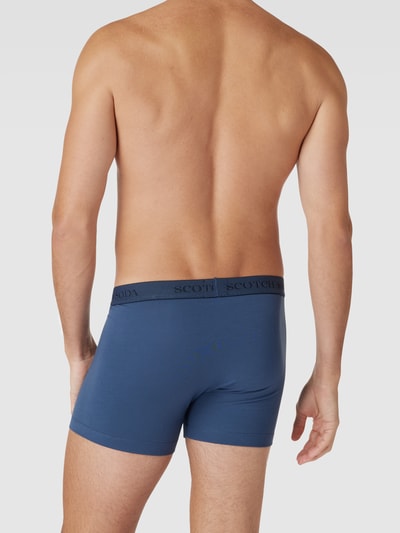 Scotch & Soda Boxershort met elastische band met logo in een set van 3 stuks Blauw - 4