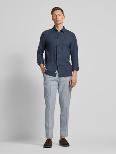 Cinque Tapered Stoffhose mit Leinen-Anteil Hellblau 1