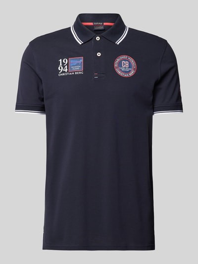 Christian Berg Men Regular fit poloshirt met labelbadges Marineblauw - 2