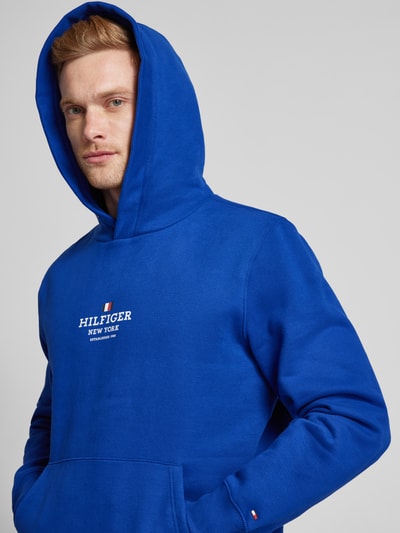 Tommy Hilfiger Hoodie mit Label-Print und Känguru-Tasche Royal 3