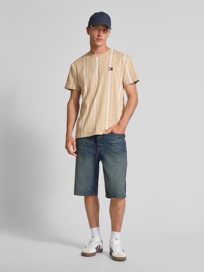Tommy Jeans Regular Fit T-Shirt aus reine Baumwolle Beige 1