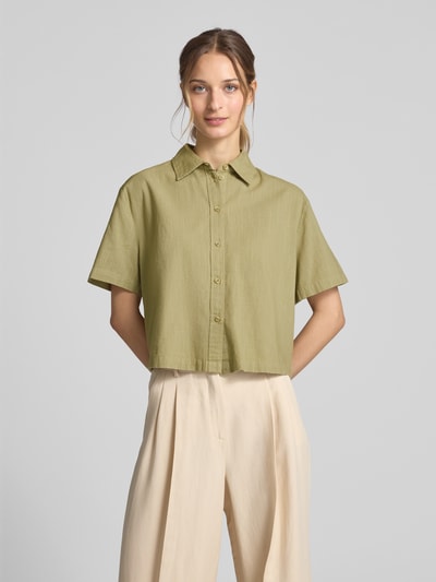 JAKE*S STUDIO WOMAN Korte blouse met kentkraag Lindegroen - 4