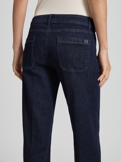 Cambio Flared cut jeans met persplooien, model 'TESS' Donkerblauw - 3