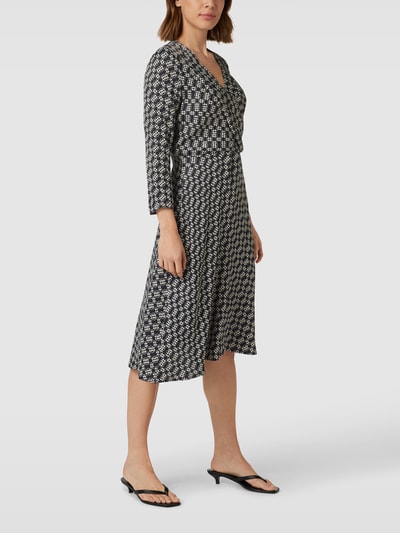 comma Midikleid mit Allover-Muster Modell 'Februar' Schwarz 4