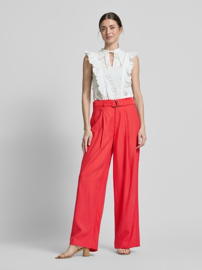 s.Oliver RED LABEL Wide-Leg-Hose mit Stoffgürtel Rot 1