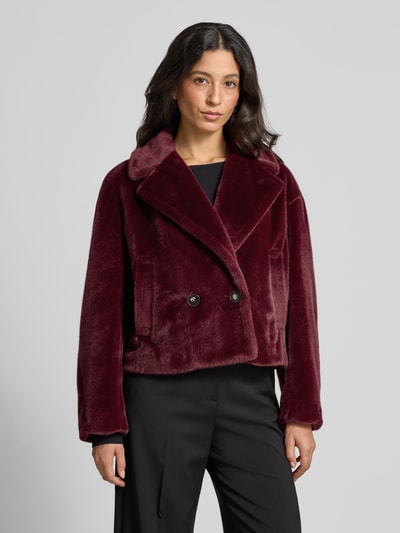 Marc Cain Jacke aus Kunstfell mit Reverskragen Bordeaux 4
