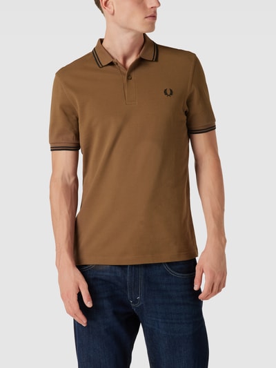 Fred Perry Poloshirt mit Label-Stitching Beige 4