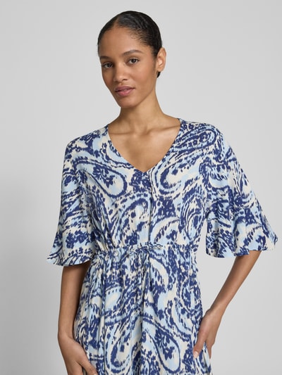 B.Young Maxikleid mit V-Ausschnitt Modell 'MMJOELLA' Blau 3