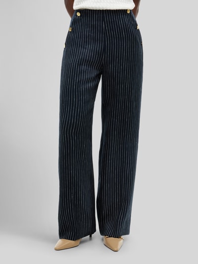 Tommy Hilfiger Wide Leg Hose aus Leinen-Mix Marine 4