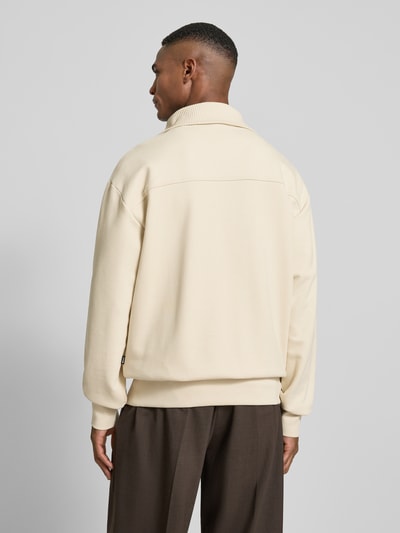 BOSS Regular Fit Troyer aus reiner Baumwolle Modell 'SIDNEY' Offwhite 5