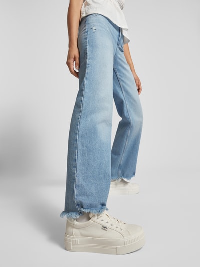 Only Wide leg jeans met franjes, model 'JUICY' Jeansblauw - 3