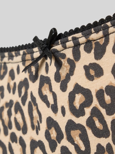 Produktfoto, Slip mit Schleifen-Applikation von Jake*s Casual aus Baumwoll-Elasthan-Mix mit Leopardenmuster, körpernahe Passform, elastischer Bund