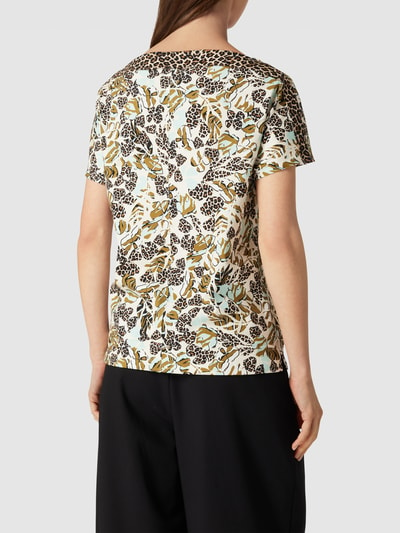 Marc Cain T-shirt met gebloemd motief Aquablauw - 5