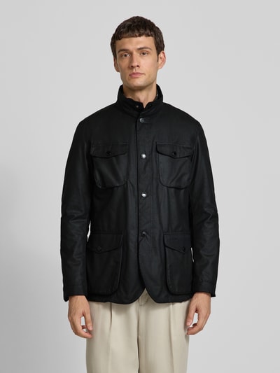 Barbour Regular Fit Jacke aus gewachster Baumwolle Black 4
