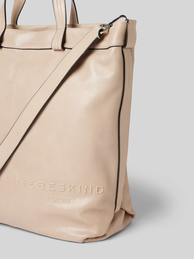 LIEBESKIND BERLIN Tote bag van puur leer met labeldetail, model 'Elvira' Taupe - 3