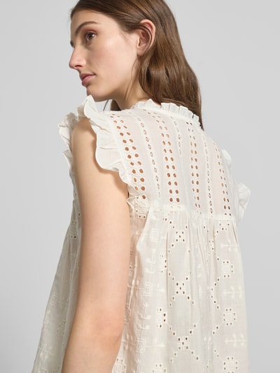 Only Loose fit blousetop van puur katoen, model 'REVA LIFE' Offwhite - 3