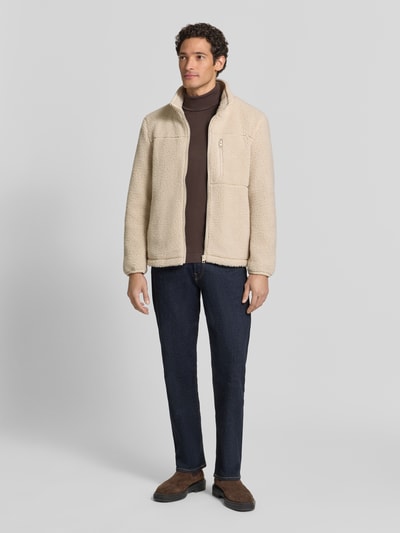 s.Oliver RED LABEL Teddyjacke mit Brustreißverschlusstasche Beige 1