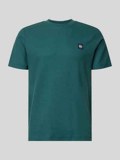 Produktfoto, T-Shirt mit Label-Patch und Rundhalsausschnitt von Lerros, grün, Reine Baumwolle, Gerader-Schnitt, Rückenlänge 69 cm bei Größe M