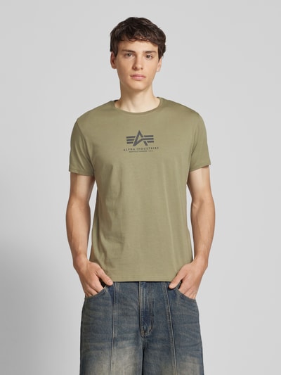 Alpha Industries T-Shirt mit Label-Print Oliv 4