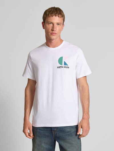 Calvin Klein Jeans T-shirt met labelprint Wit - 4